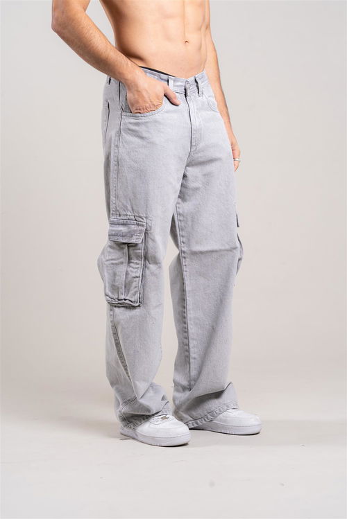 308- WIDE LEG CARGO GREY